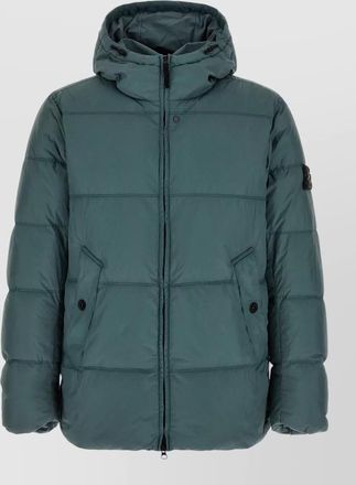 Stone Island down hooded quilted puffer jacket