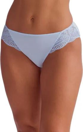 Fleur't Belle Epoque Lace Trim Microfiber Briefs in Heaven at Nordstrom, Size Xx-Large