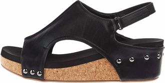 Corkys Footwear Womens Smooth Wedge Sandals In Black