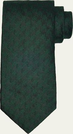 Tom Ford Mens Textured Tonal Jacquard Linen Tie
