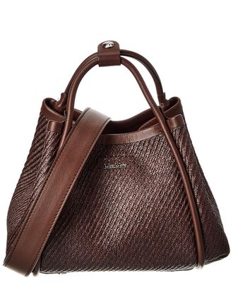 Max Mara Woven & Leather Shoulder Bag