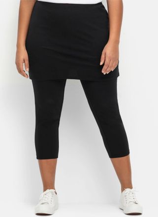 Sheego Leggings SHEEGO BY JOE BROWNS, Damen, Gr. 42, Normalgr&ouml;ssen, schwarz, 95% Baumwolle, 5% Elasthan, unifarben, Hosen Leggings