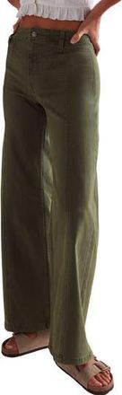 Free People Libre Front Yoke Wide Leg Jeans in Thyme at Nordstrom Rack, Size 33