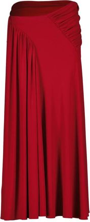 Paco Rabanne Jersey Maxi Rok met Gedrapeerde Details - Dames - Maxi Rokken - Rood - S - Rokken