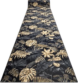 RugsX Rugsx - Alfombra De Pasillo Con Refuerzo De Goma Monstera Hojas, Oro 100 Cm Yellow 100x300 Cm