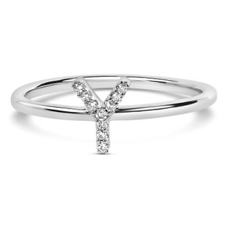House of Brilliance 10K Gold Diamond Accent Initial A-Z Ring