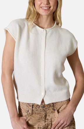 J.O.A. Cap Sleeve Cardigan in Ivory at Nordstrom, Size Medium
