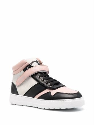 Ferragamo Womens Noe High Top Sneakers In Pink/black
