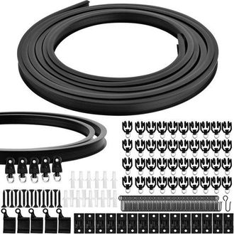 No Brand Riel Para Cortinas De 5 Metros - Extensible - Montaje En Techo - Incluye Soportes - Negro/blanco - Pl&aacute;stico Flexible - Sistema De Cortinas