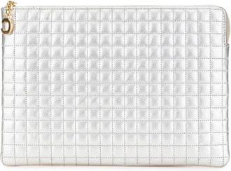 Celine Pre-owned Clutches, female, Gray, Size: ONE SIZE Pre-owned Leather Clutch