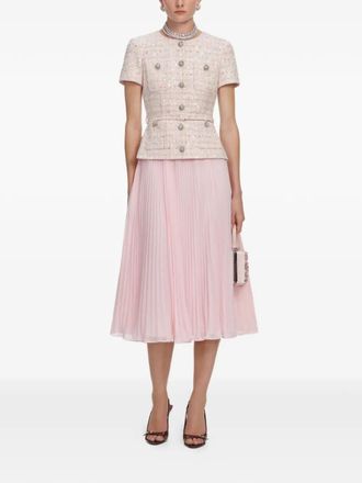 Self Portrait Sequin Boucle Tailored Midi Dress