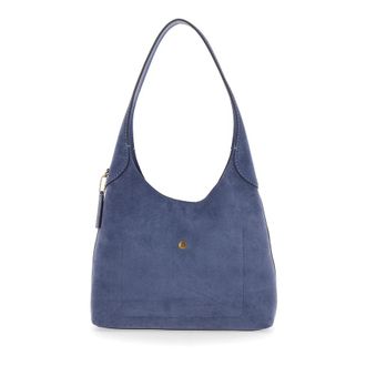 Coach Brooklyn Blue Shoulder Bag With Magnetic Closure And Logo Detail Suede For Women Blu