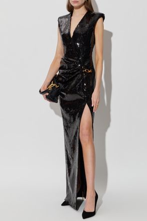 Balmain Sequin Dress, Womens, Black