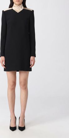 Valentino Garavani Long-Sleeved High-Neck Cr&ecirc;pe Sheath Mini Dress