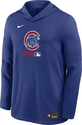 Nike Chicago Cubs Authentic Collection Nike Mens Dri-FIT MLB Long-Sleeve Hooded Top in Blue | 03B94EWEJ-S9Q