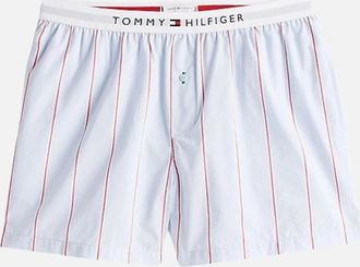Tommy Hilfiger Womens Heritage Stripe Woven Poplin Pyjama Shorts, Sweet Blue - Size: 14