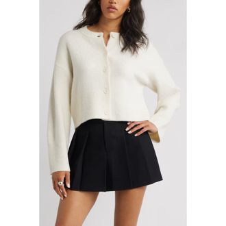 Open Edit Cozy Cardigan in White Whisper at Nordstrom Rack, Size Medium