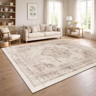 Paco Home Paco Home Tappeto Vintage Boho Moderno Soggiorno Pelo Corto Lavabile Beige 200x280 Cm