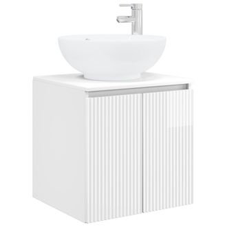 vidaXL Vanidad Con Lavabo De Pared Blanco Brillante Vidaxl