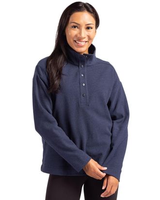 Cutter & Buck Hunts Point Eco Textured Fleece Recycled Womens Snap Pullover