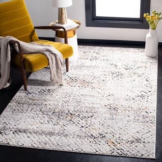 Safavieh Amalfi Machine Made Area Rug, Cream / Charcoal Contemporary Style Easy Care