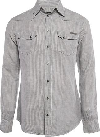 Dolce & Gabbana Camicia a righe con tasca - Grigio