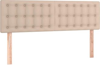 vidaXL Cabecero Con Led Cuero Sint&eacute;tico Color Capuchino 144x5x78/88 Cm Vidaxl