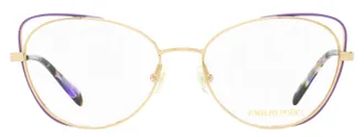 Emilio Pucci EP5141 Floating Oval Metal Eyeglasses - Gold
