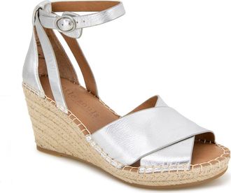 Gentle Souls Charli X Wedge Sandal in Silver Leather at Nordstrom, Size 8.5