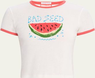 Mother The Itty Bitty Ringer Cropped Tee