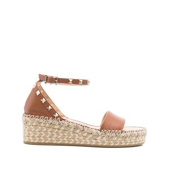 Valentino Garavani Wedges, female, Brown, Size: 8 US Rockstud Wedge Sandal