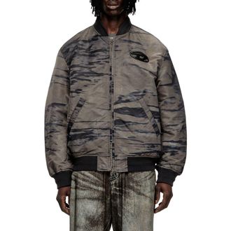 Diesel J-Kepes Satin Bomber Jacket in Black/Deni at Nordstrom, Size 40 Us