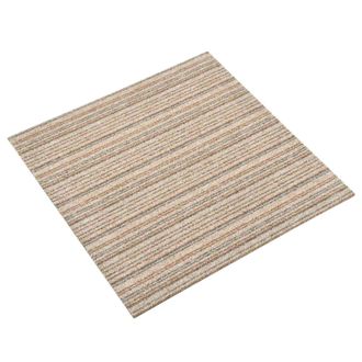 vidaXL Alfombra 20 Pcs Beige A Rayas 50 X 50 Cm 100% Polipropileno Vidaxl