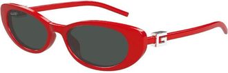 Gucci GG1680S005 Oval Full Rim Sunglasses - Red