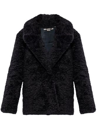 Stella McCartney faux-shearling single-breasted jacket - Black