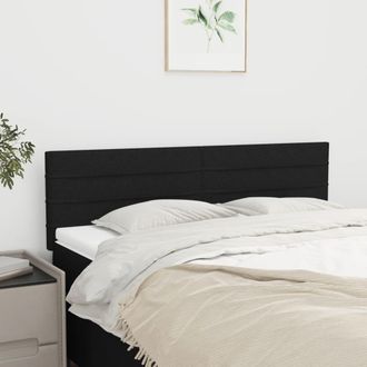 vidaXL Cabeceros 2 Unidades Tela Negro 72x5x78/88 Cm Vidaxl