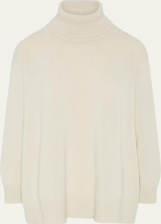 Eskandar Panelled A-Line Roll Neck Sweater (Mid Plus Length)