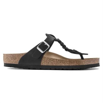 Birkenstock Womens Gizeh Braid Thong Sandal In Black Oiled
