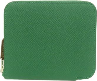 Herm&egrave;s Green Epsom Leather Coin Purse/Coin Case (Pre-Owned)