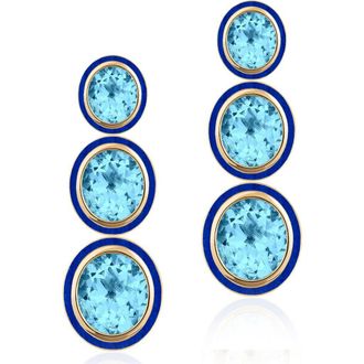 Goshwara Melange 3-Tier Drop Earrings in Pale Blue at Nordstrom