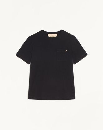 Valentino Valentino Cotton T-Shirt With Vgold