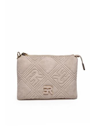 Ermanno Scervino Valentina Suede Effect Shoulder Bag with Quilted Design