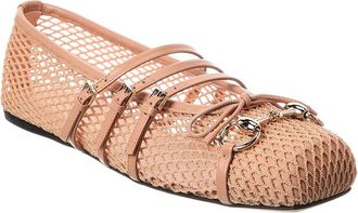 Gucci Horsebit Mesh & Leather Ballet Flat