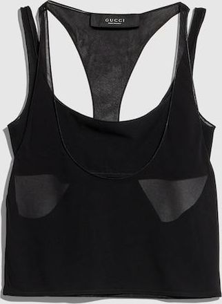 Gucci Light Cr&ecirc;pe Jersey Bralette Set, Black, Ready-to-wear