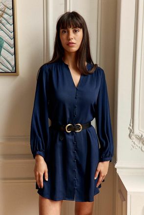 La petite étoile Korte jurk met V-hals en lange mouwen, RUYAN