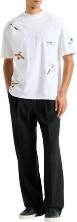 Balmain Embroidered Balmain Insect T-shirt in White at Nordstrom, Size Xxx-Large
