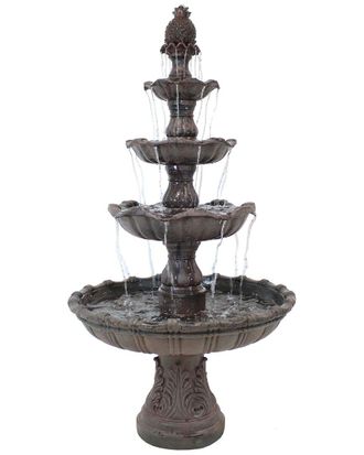 Sunnydaze Outdoor Electric 4-Tiered Grand Courtyard Fountain