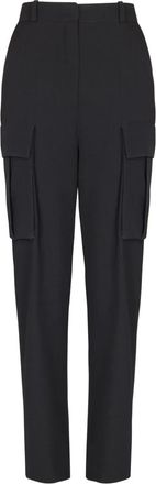 Balmain Wollen straight broek met cargo zakken - Zwart