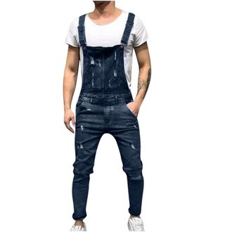 Generic Mens Dungarees Slim Fit Denim Dungarees Bib and Brace Overalls with Pockets Skinny Work Overalls Stretch Utility Workwear Smart Casual Jumpsuit for Me