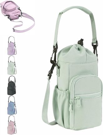 Generic Water Bottle Shoulder Bag - The Ultimate Outdoor Companion, Water Bottle Bag Crossbody with Strap for Camping, Travel (Green)